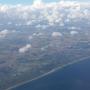 Blik op de kust van Denemarken